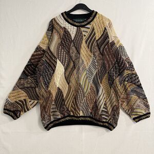 VINTAGE TUNDRA CANADA 3D Sweater Biggie Cosby Coogi Style Men’s Large Cotton